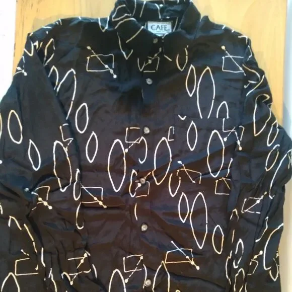Vintage Cafe Abstract Geometric Button Down Shirt - Picture 2 of 7